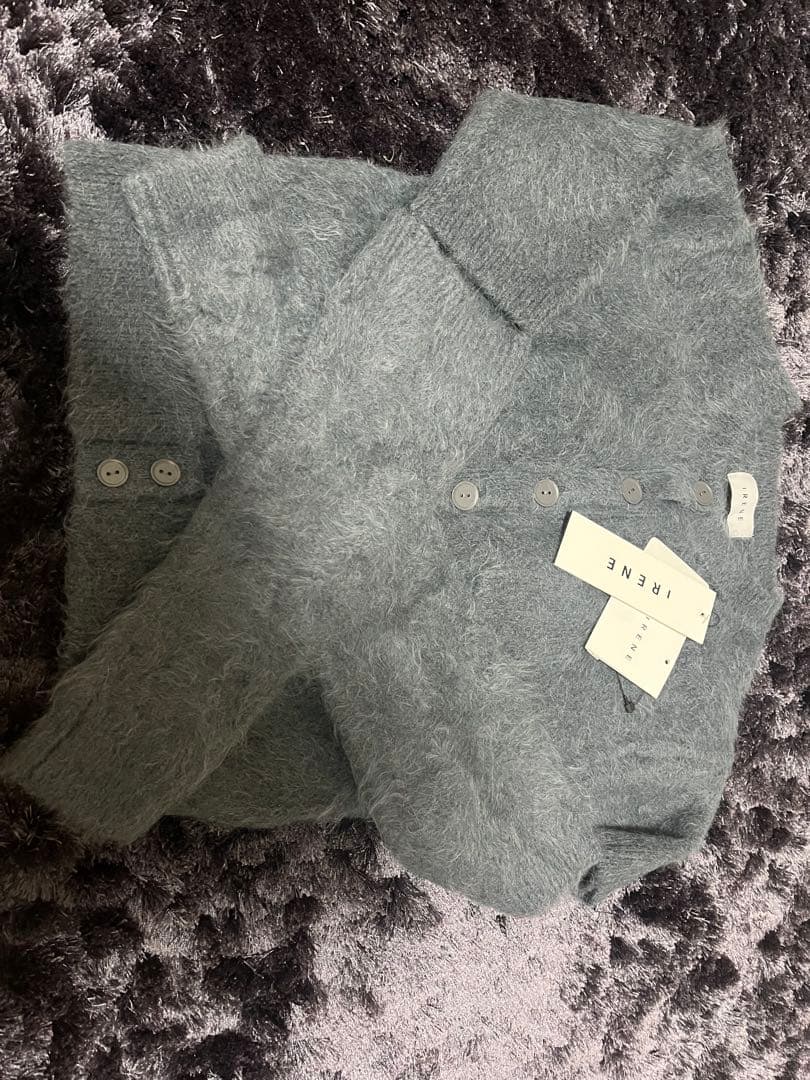 IRENE アイレネ Eyelet Alpaca Shaggy Cardigan