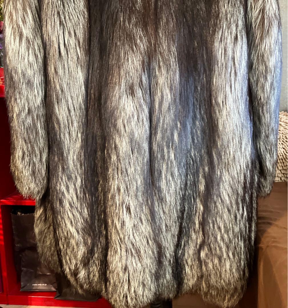 ランビン　LANVIN シルバーフォックス　リアルファーコート　SAGA FOX