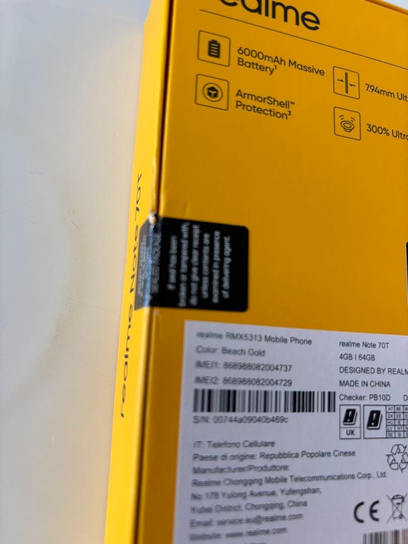 realme Note 70T 4GB/64GB ゴールド