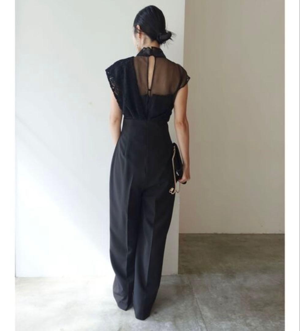 ラグナムーン パンツドレス オールインワン M 異素材ドッキング オケージョン