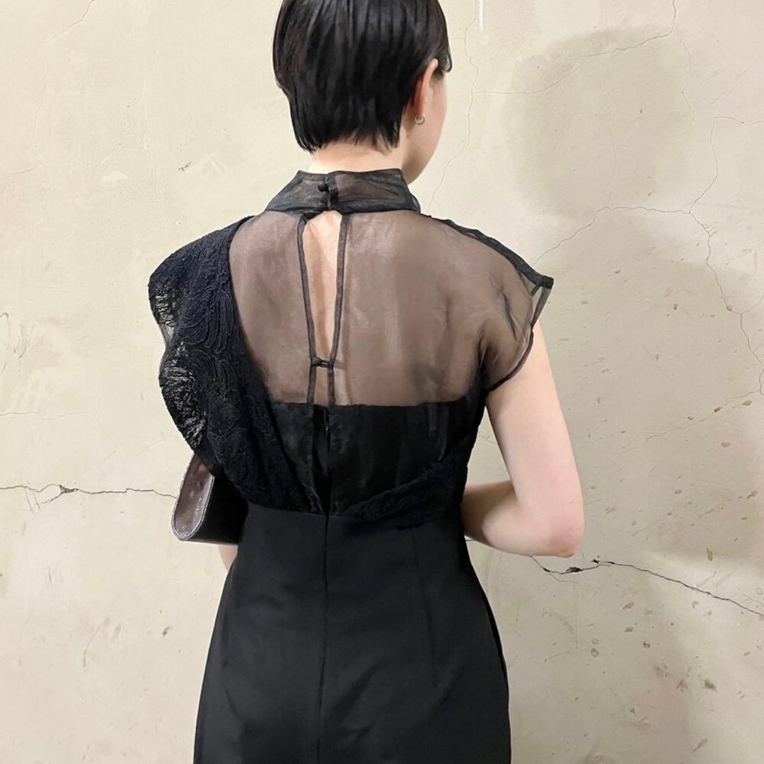 ラグナムーン パンツドレス オールインワン M 異素材ドッキング オケージョン