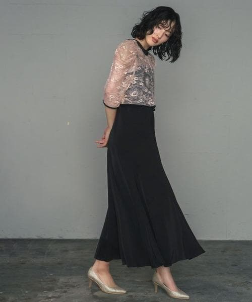 美品 GIRL ガール レースブラウス ワンピース ドレス M お呼ばれ 結婚式