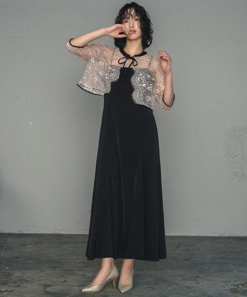 美品 GIRL ガール レースブラウス ワンピース ドレス M お呼ばれ 結婚式