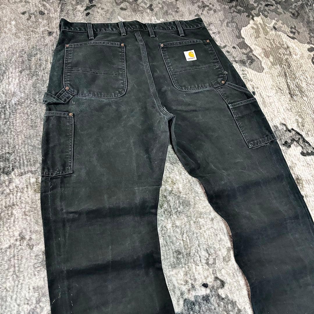 超スペシャル 状態◎ ブラックフェード ダック地 厚手 ゆるだぼ 一点物 美品