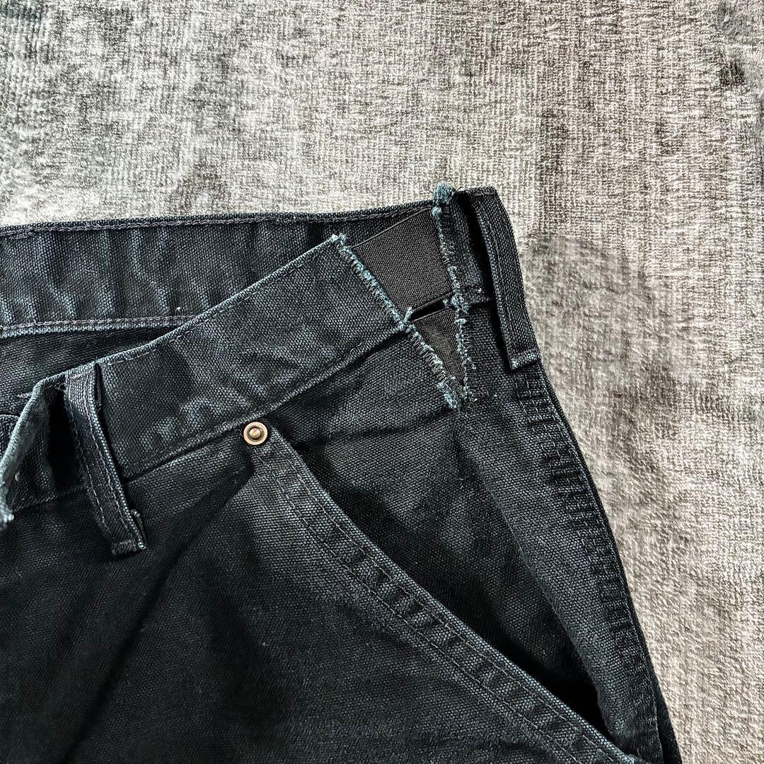 超スペシャル 状態◎ ブラックフェード ダック地 厚手 ゆるだぼ 一点物 美品