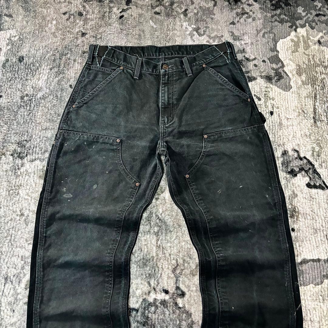 超スペシャル 状態◎ ブラックフェード ダック地 厚手 ゆるだぼ 一点物 美品