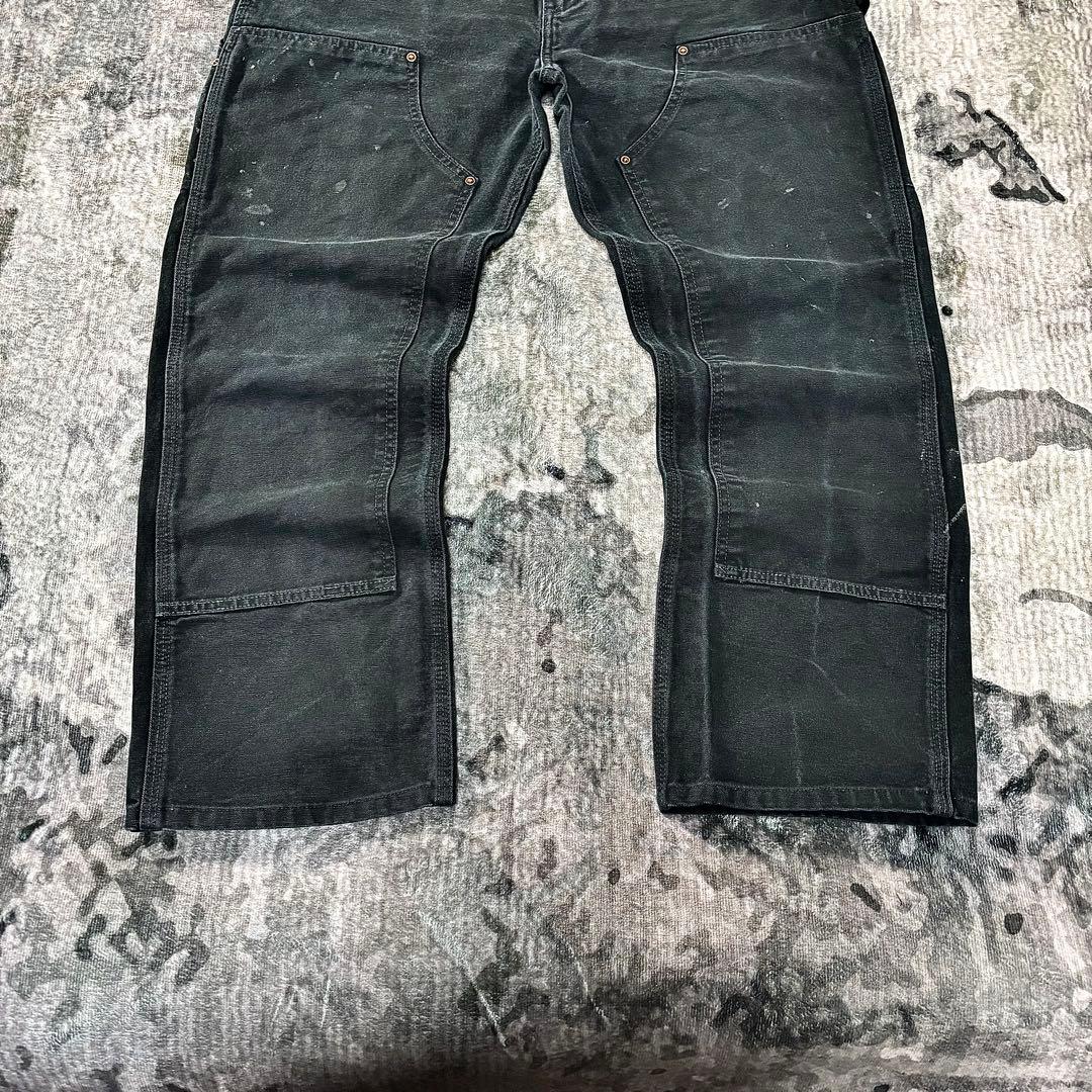 超スペシャル 状態◎ ブラックフェード ダック地 厚手 ゆるだぼ 一点物 美品