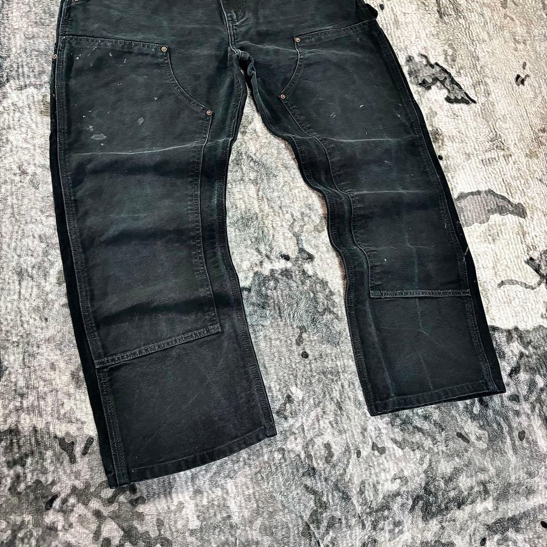 超スペシャル 状態◎ ブラックフェード ダック地 厚手 ゆるだぼ 一点物 美品