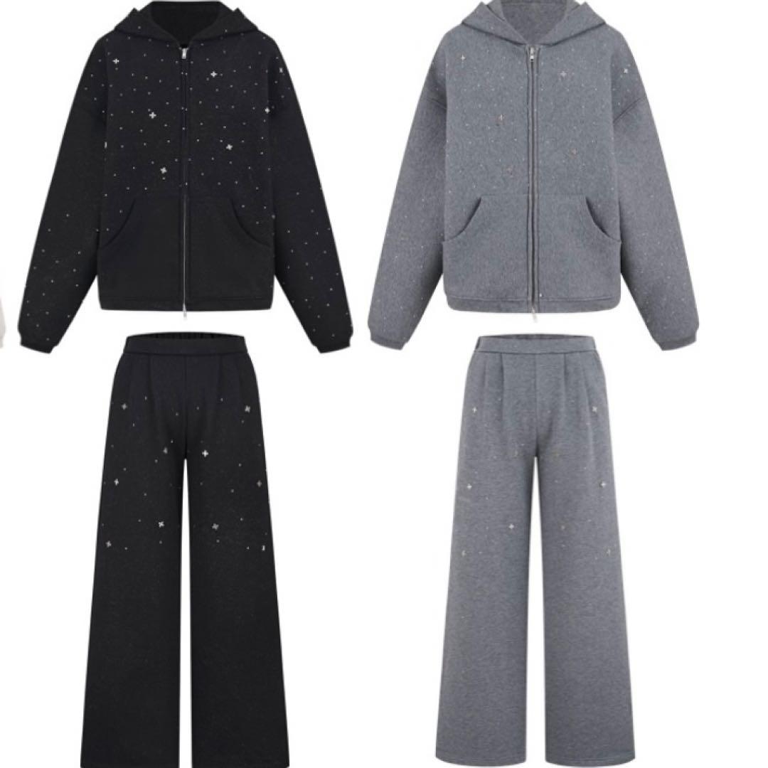 ANDWANG kirakira jewelパンツ　ブラック