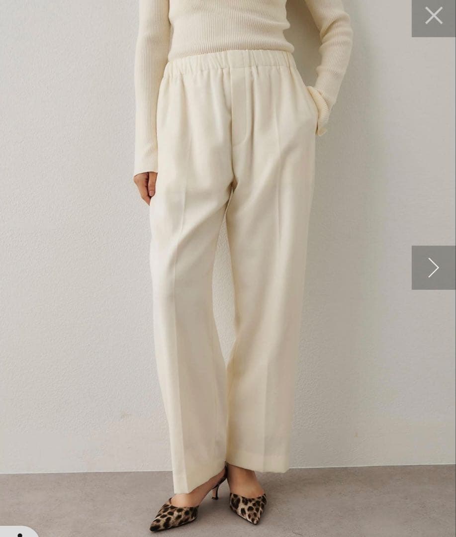 2025ウィムガゼット サキソニーウールパンツ F エクリュ