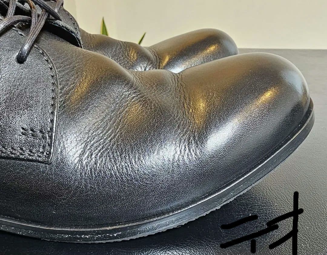 美品 パドローネ ダービー プレーントゥーシューズ 黒 27cm 日本製