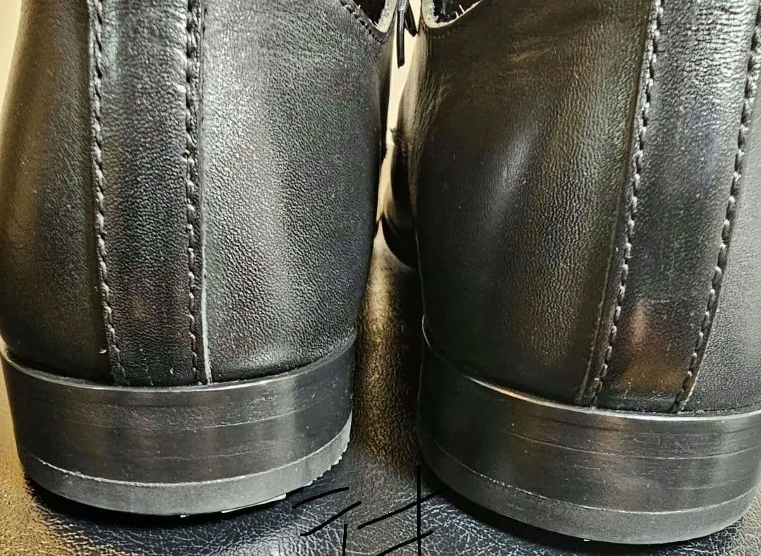 美品 パドローネ ダービー プレーントゥーシューズ 黒 27cm 日本製