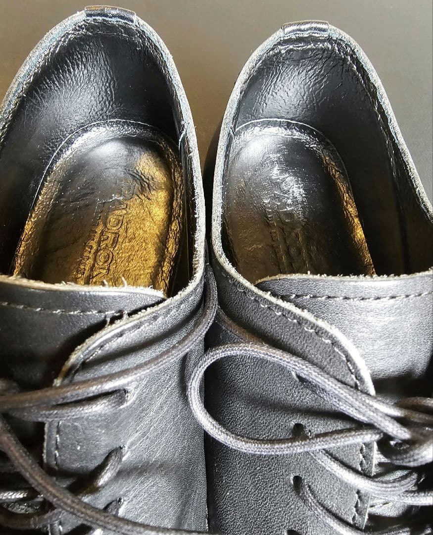 美品 パドローネ ダービー プレーントゥーシューズ 黒 27cm 日本製