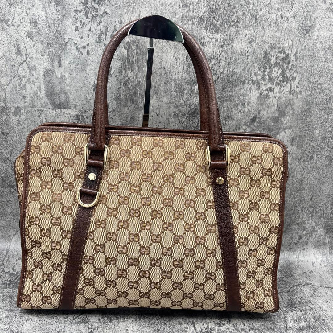 ✨美品✨GUCCI ビジネスバッグ トート GG キャンバス レザー ベージュ