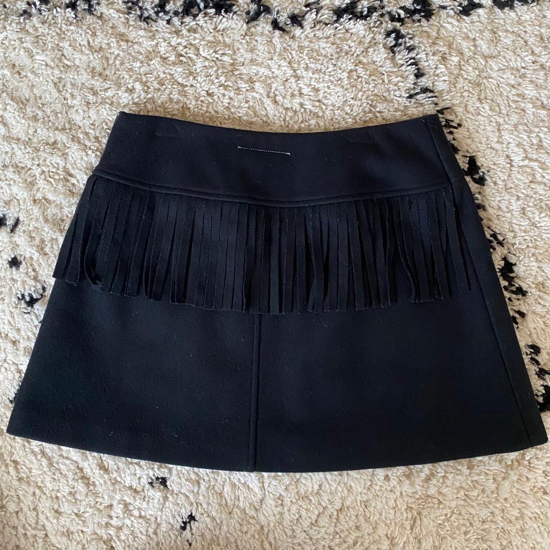 Maison Margiela メゾンマルジェラ　ニットフリンジスカート　42号