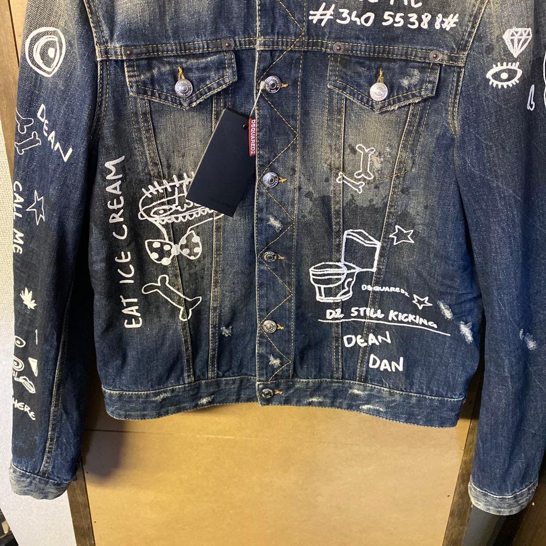 【新品】DSQUARED2 ペイント デニムジャケット 48 Mサイズ