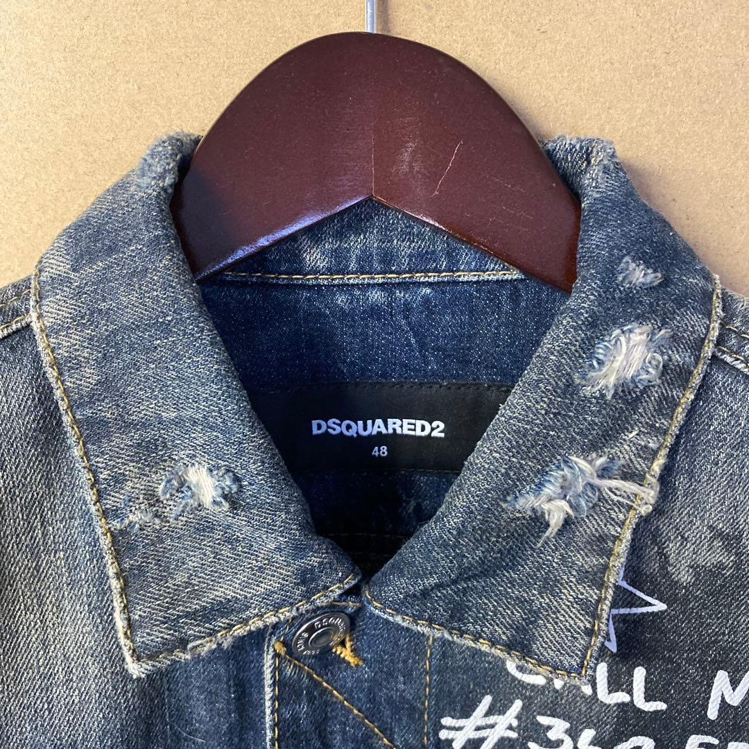 【新品】DSQUARED2 ペイント デニムジャケット 48 Mサイズ