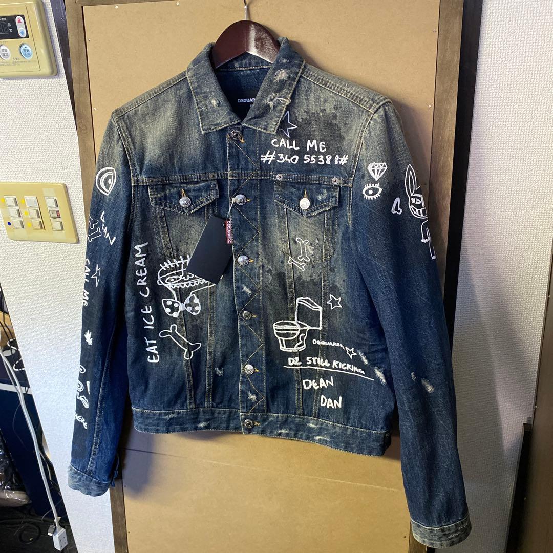 【新品】DSQUARED2 ペイント デニムジャケット 48 Mサイズ