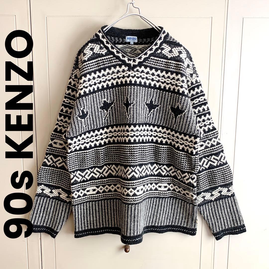 つる様 レア❗️ 90s KENZO HOMME ケンゾー デザインニット