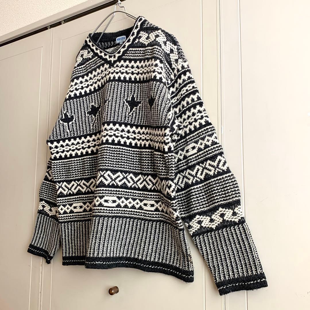 つる様 レア❗️ 90s KENZO HOMME ケンゾー デザインニット