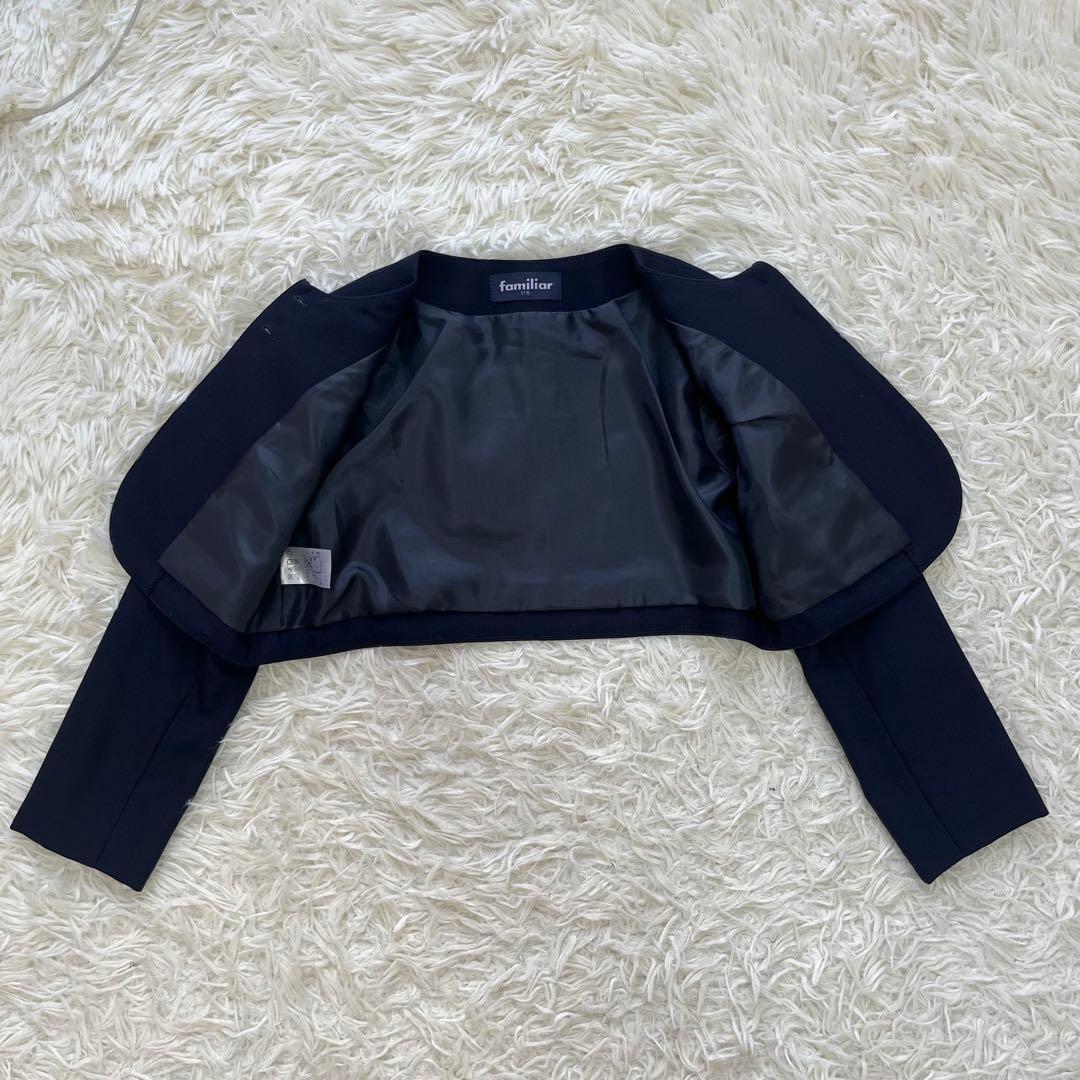 極美品✨ファミリア 115アンサンブルスーツ3点　受験通塾近年購入ネイビー120