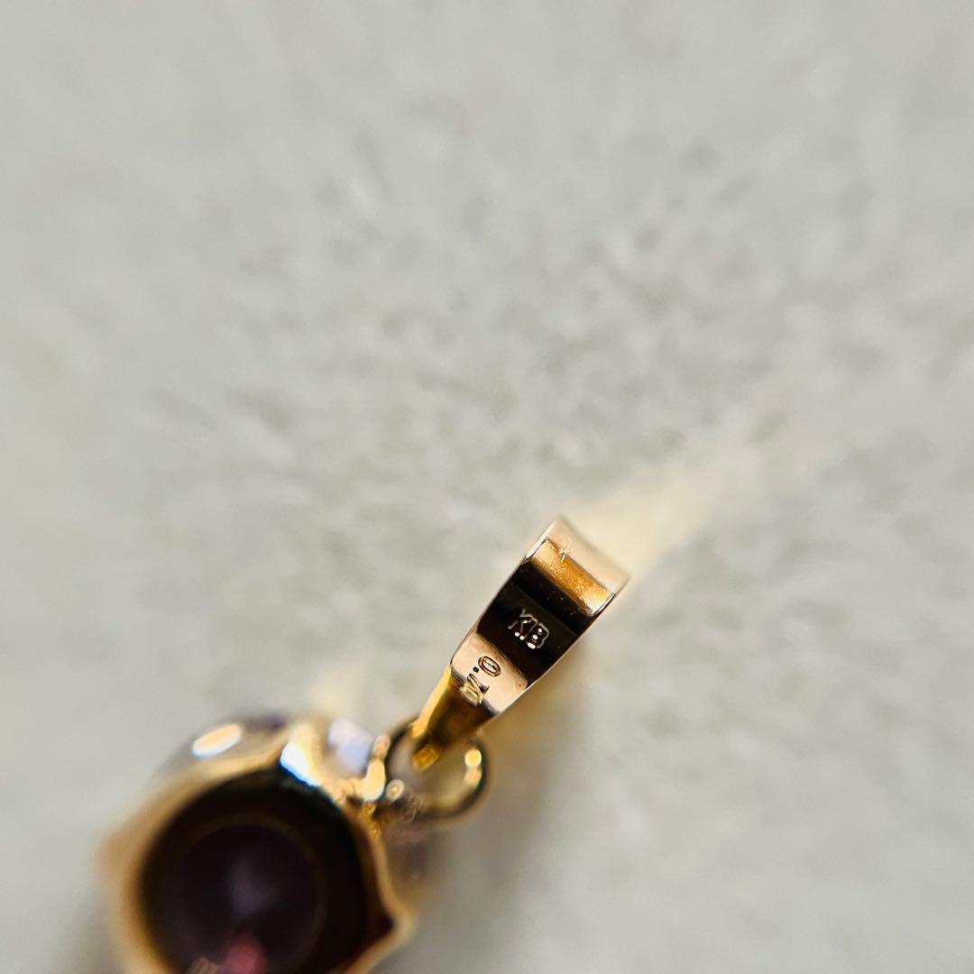 K18 天然石タンザナイト　ラウンド　ペンダントトップ　18金イエローゴールド