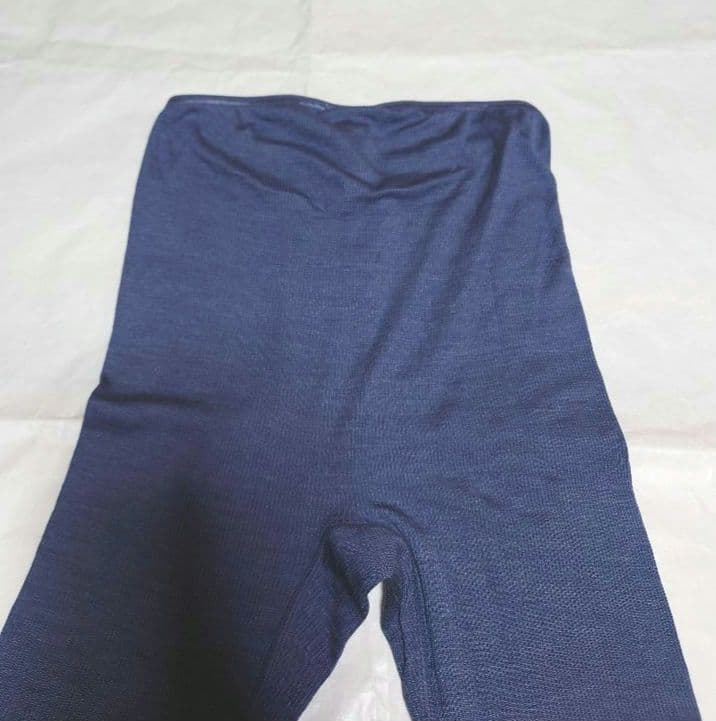 新品タグ付き 高級 ウール シルク レギンス ボトムス ブルー XS