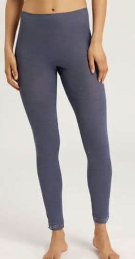 新品タグ付き 高級 ウール シルク レギンス ボトムス ブルー XS