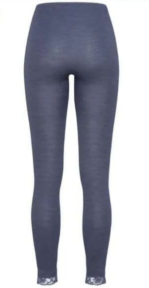 新品タグ付き 高級 ウール シルク レギンス ボトムス ブルー XS