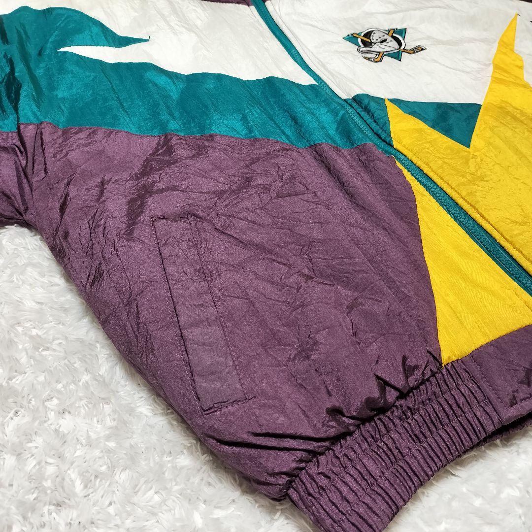 FANS NHLマイティーダックス中綿ナイロンジャケットパーカー　ヴィンテージ