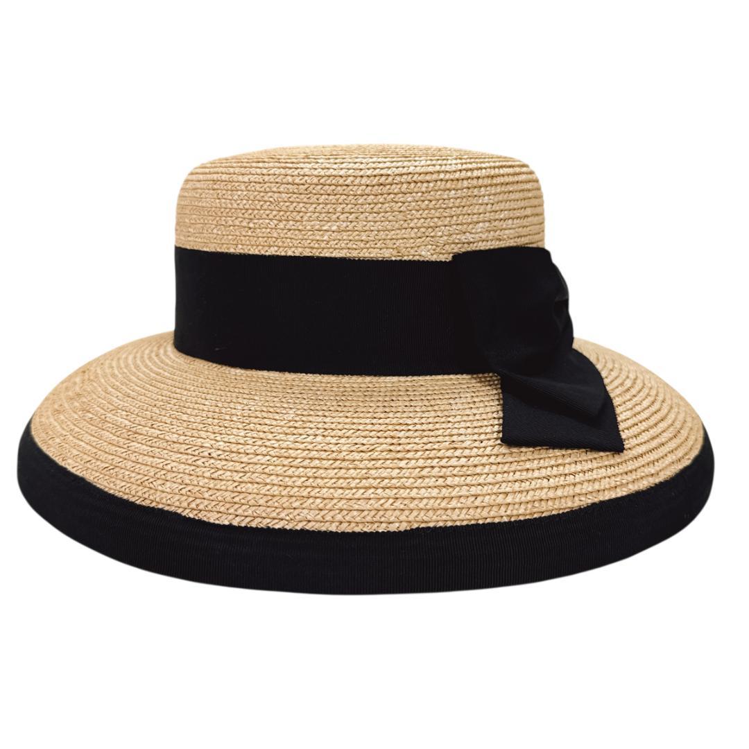 FOXEY BOUTIQUE ストローハット 麦わら帽子 グログランリボン