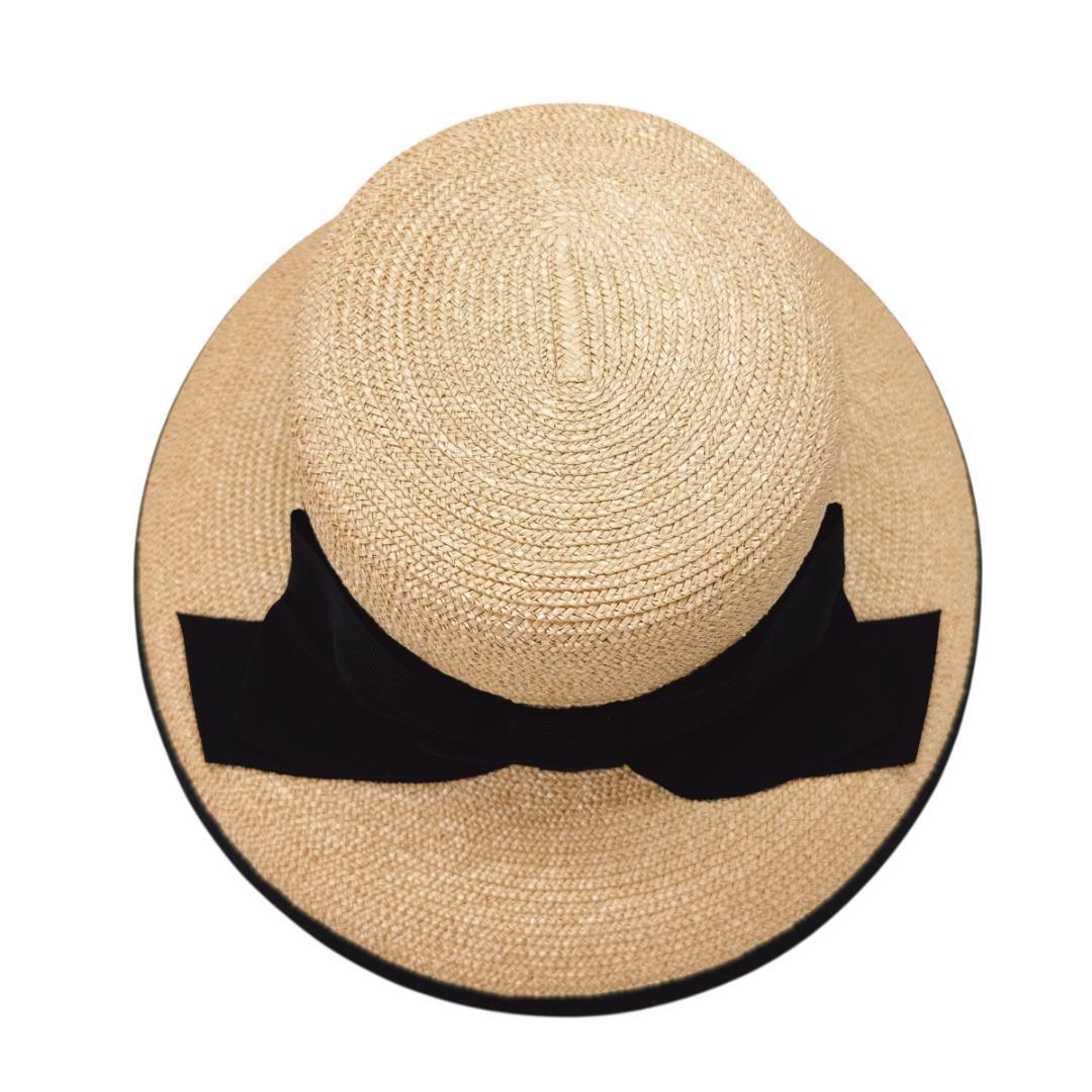 FOXEY BOUTIQUE ストローハット 麦わら帽子 グログランリボン