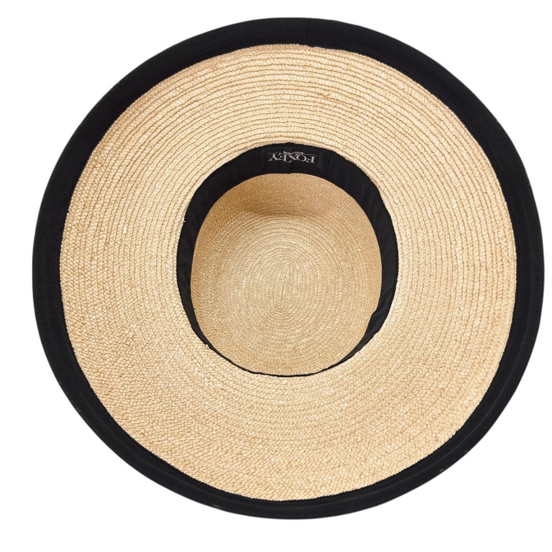 FOXEY BOUTIQUE ストローハット 麦わら帽子 グログランリボン