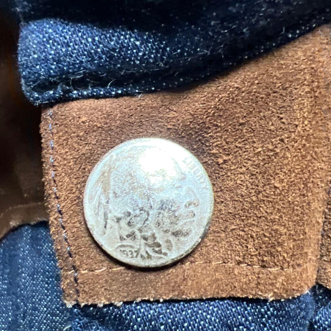 SUGAR CANE レザーヨーク デニムダウンベスト　キルティング　インディゴ