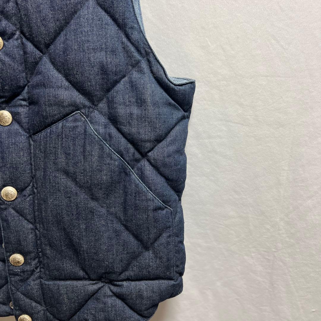 SUGAR CANE レザーヨーク デニムダウンベスト　キルティング　インディゴ