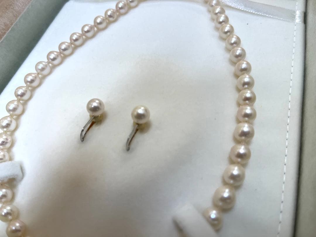 美品　本真珠　パール　ネックレス　イヤリング　指輪　リング　3点セット