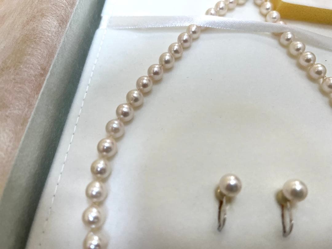 美品　本真珠　パール　ネックレス　イヤリング　指輪　リング　3点セット