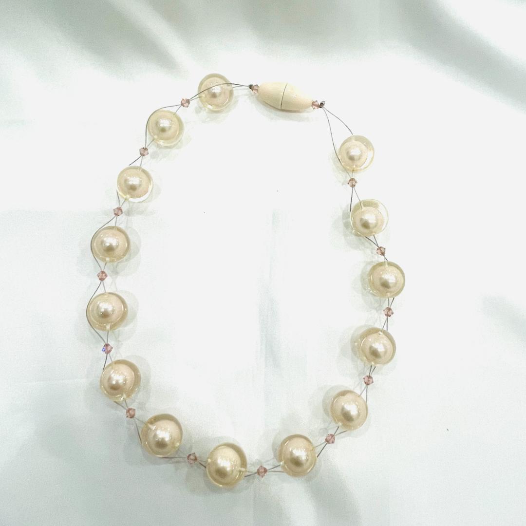 Y509-81 ABISTEアビステ　パールショートネックレス イヤリング