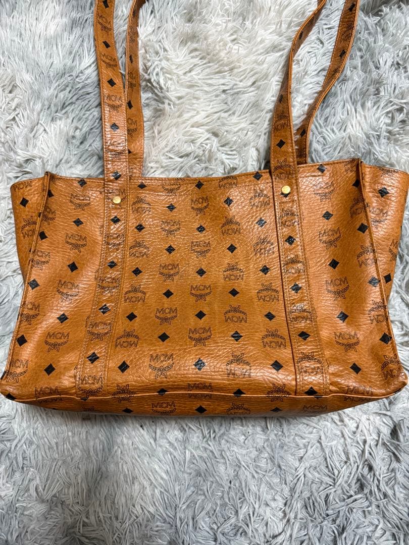 MCM ブラウン レザー トートバッグ ヴィセトス柄