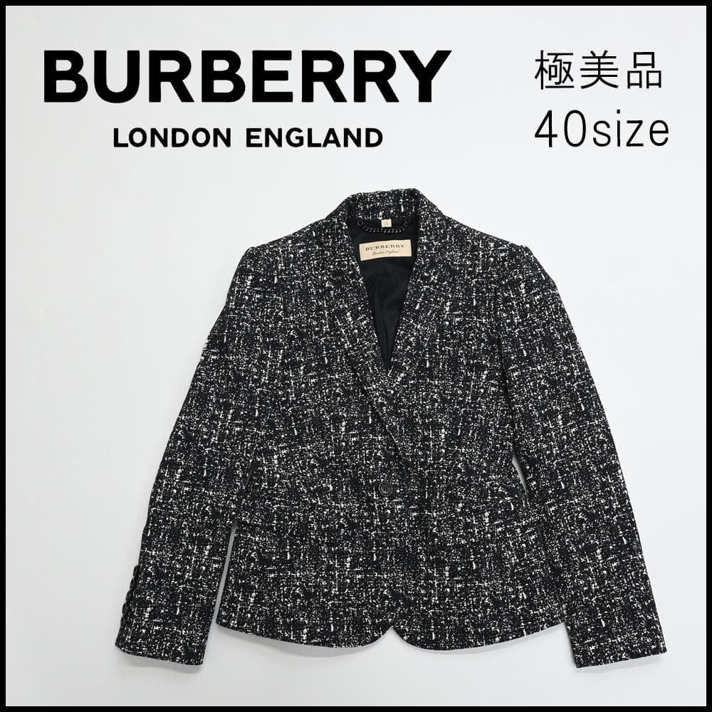 ■ 48375 近年 バーバリーロンドン ジャガード織 ジャケット ブラック*