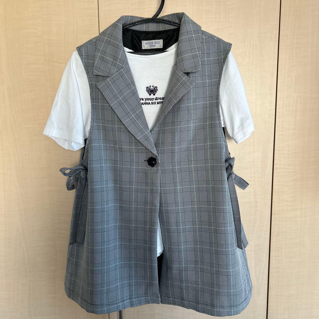 美品ANNA SUI Mini ベスト　キュロット　Tシャツ　セットアップ150