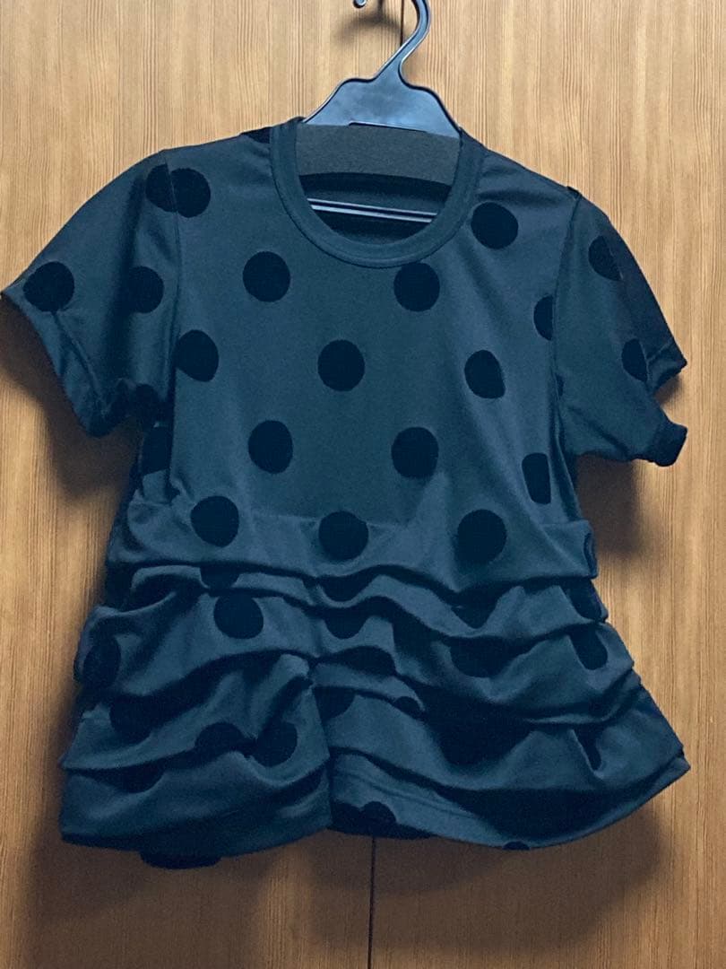 COMME des GARÇONS ドット柄フリルTシャツ XS
