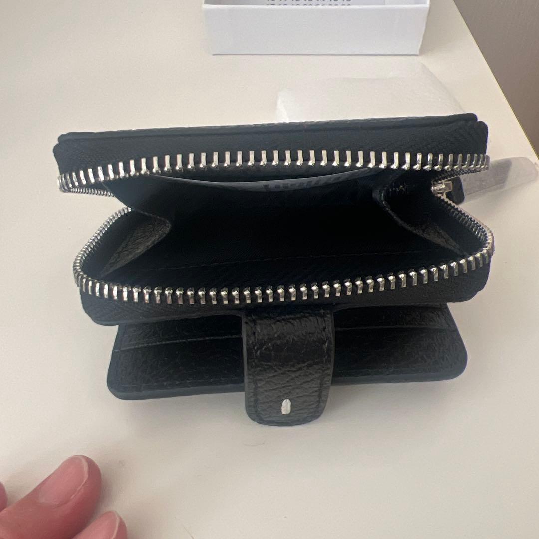 Maison Margiela ブラック レザー 二つ折り財布