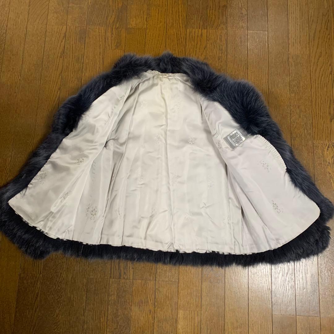 SAGA FOX ダークブルー ファーコート