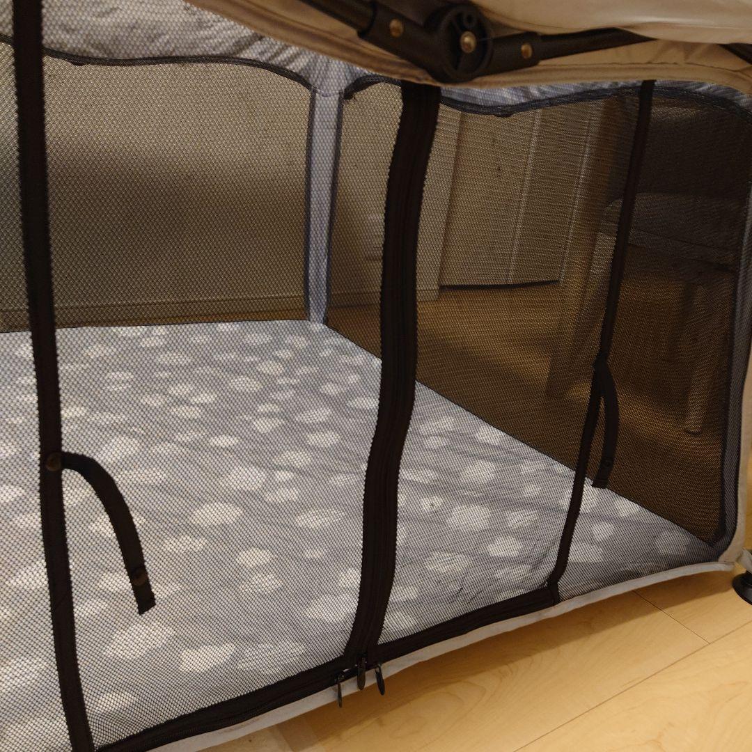 日本育児 洗えて たためる ポータブル ベビーサークル スクエア グレー