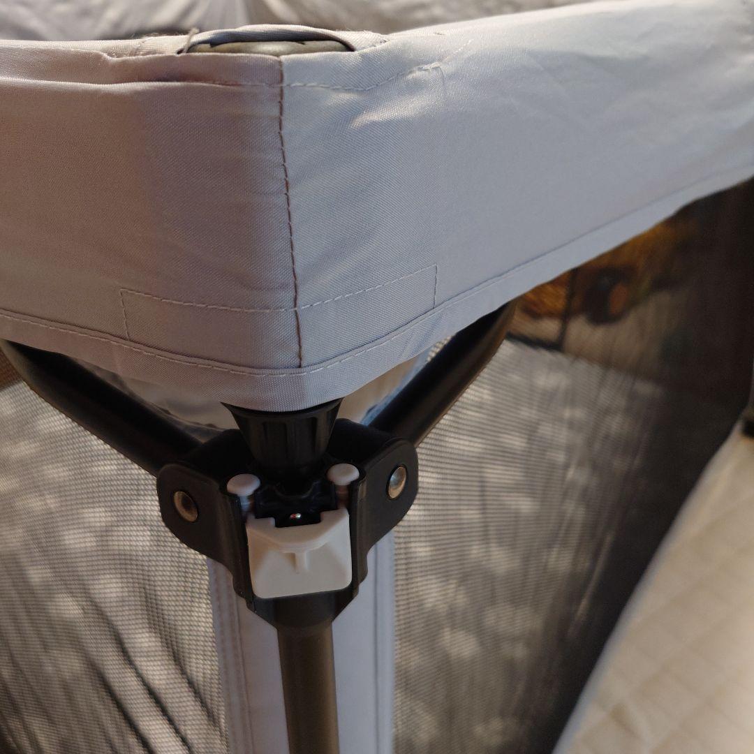 日本育児 洗えて たためる ポータブル ベビーサークル スクエア グレー