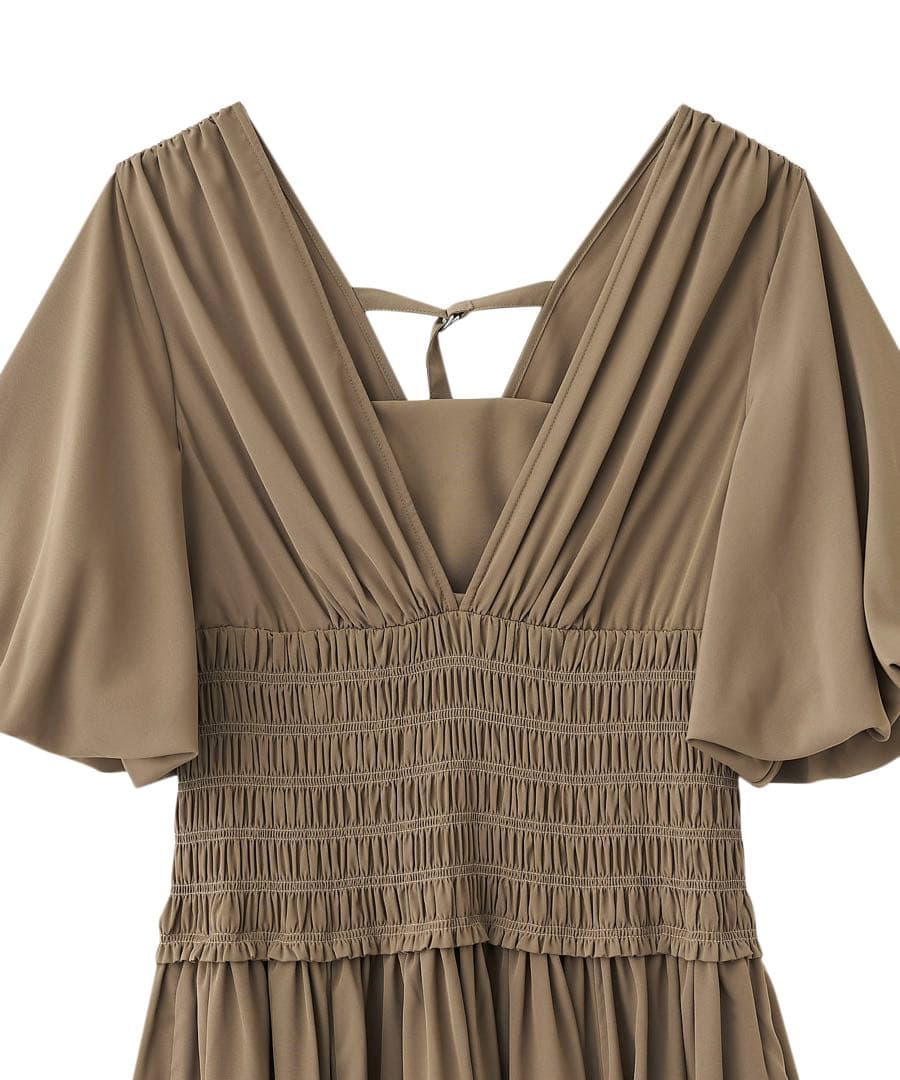 Aimeine Vネックシャーリングワンピース