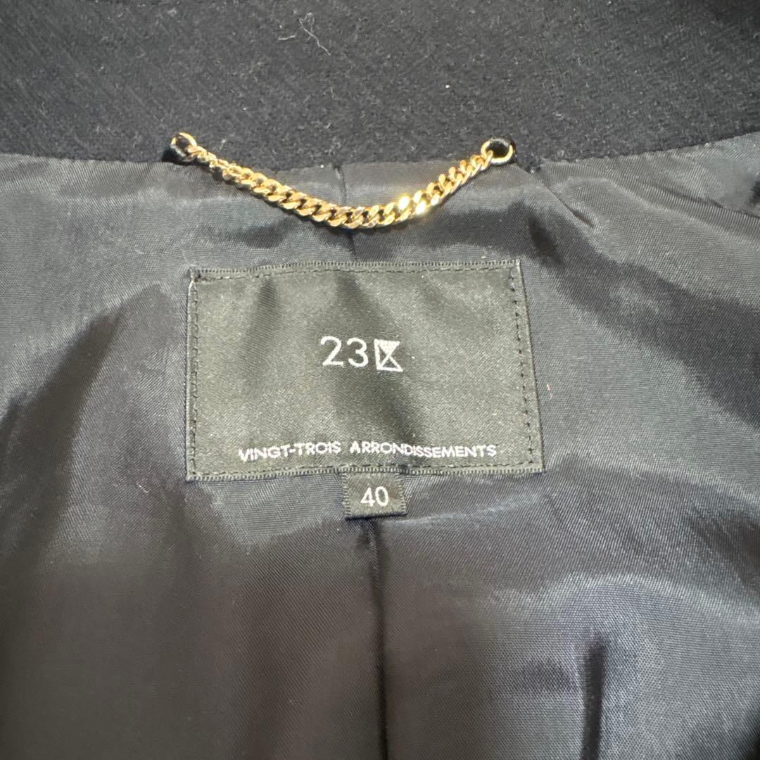 【美品】23区　ピーコート　ソフトメルトン　オーバーサイズ　ネイビー40 日本製