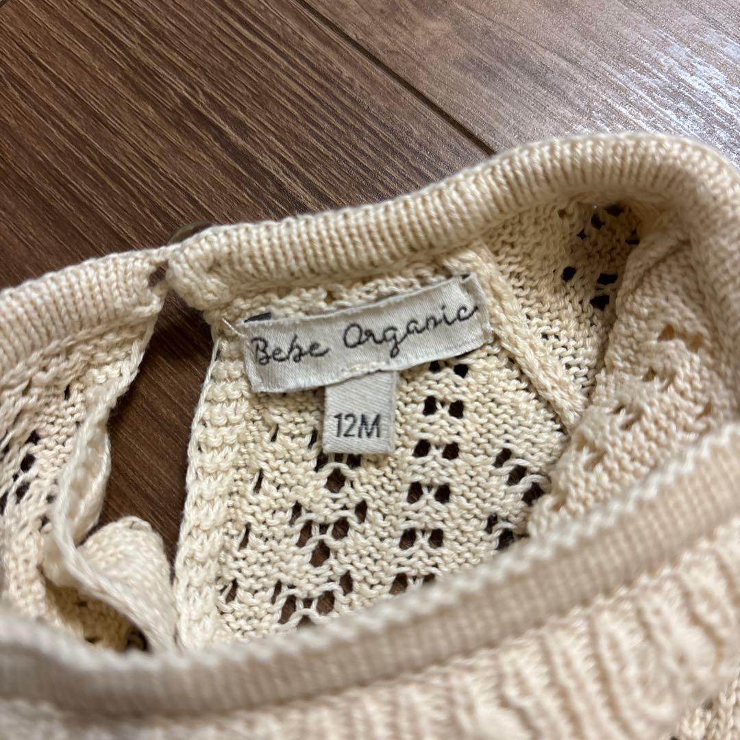 bebe oragnic ボンネット ロンパース