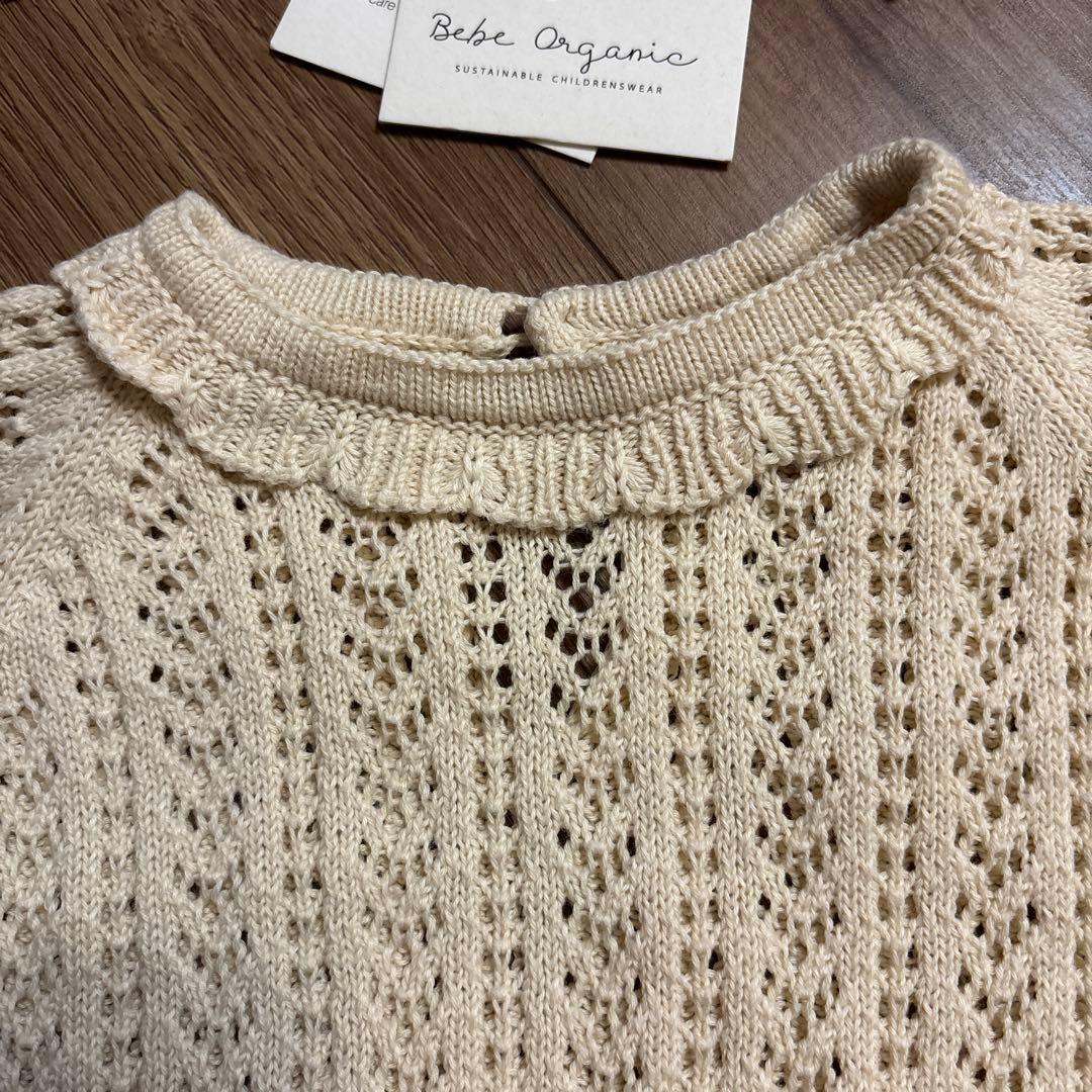 bebe oragnic ボンネット ロンパース